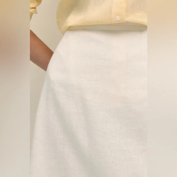 Brooks Brothers White Linen Maxi Skirt size 0 - Picture 3 of 12